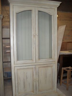 bibliothèque beige patinée usée